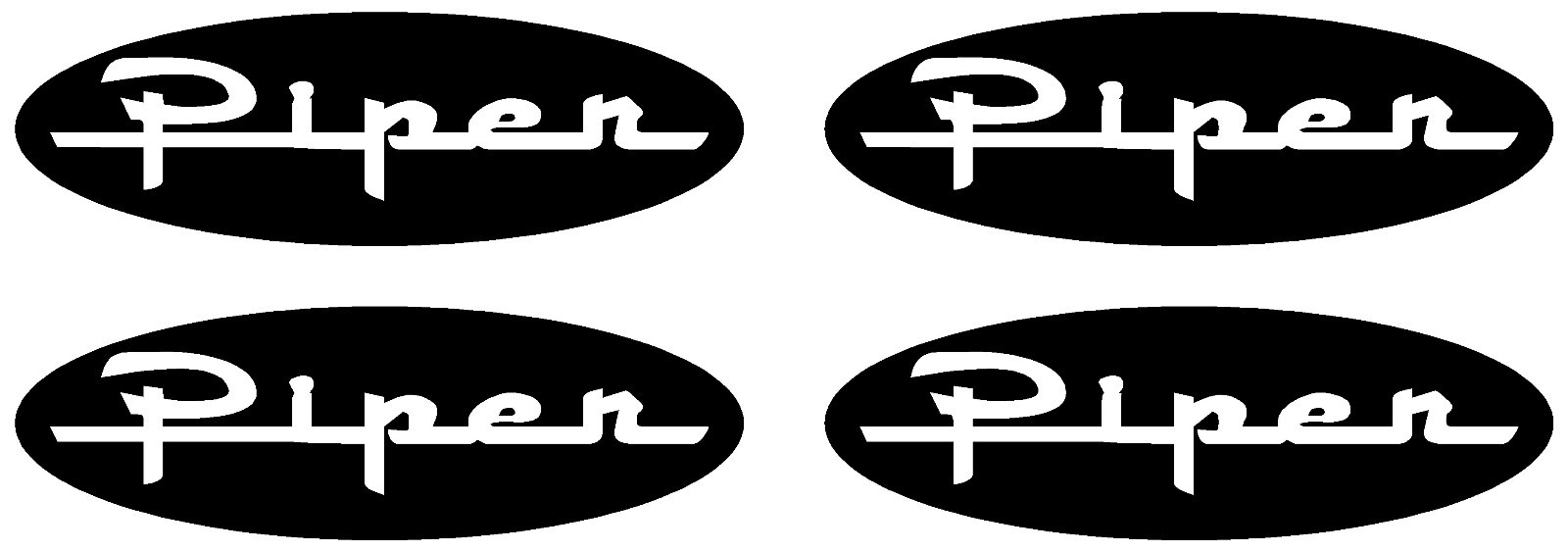 4 Vintage Piper Oval Decals 5" x 1.75"  FREE SHIPPING