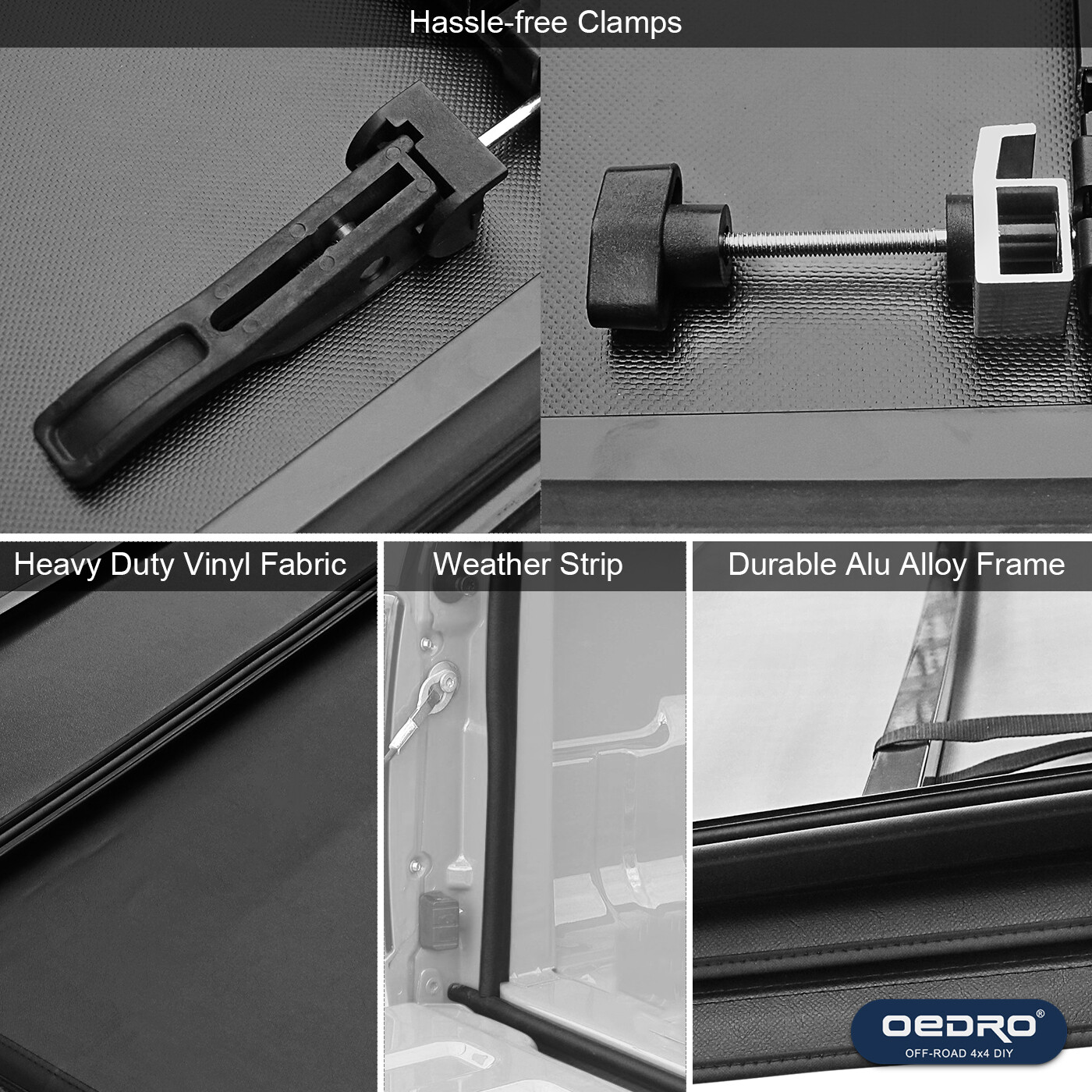 OEDRO 5.8FT Bed 3-FOLD Soft Tonneau Cover For 2014-2018 Silverado Sierra 1500