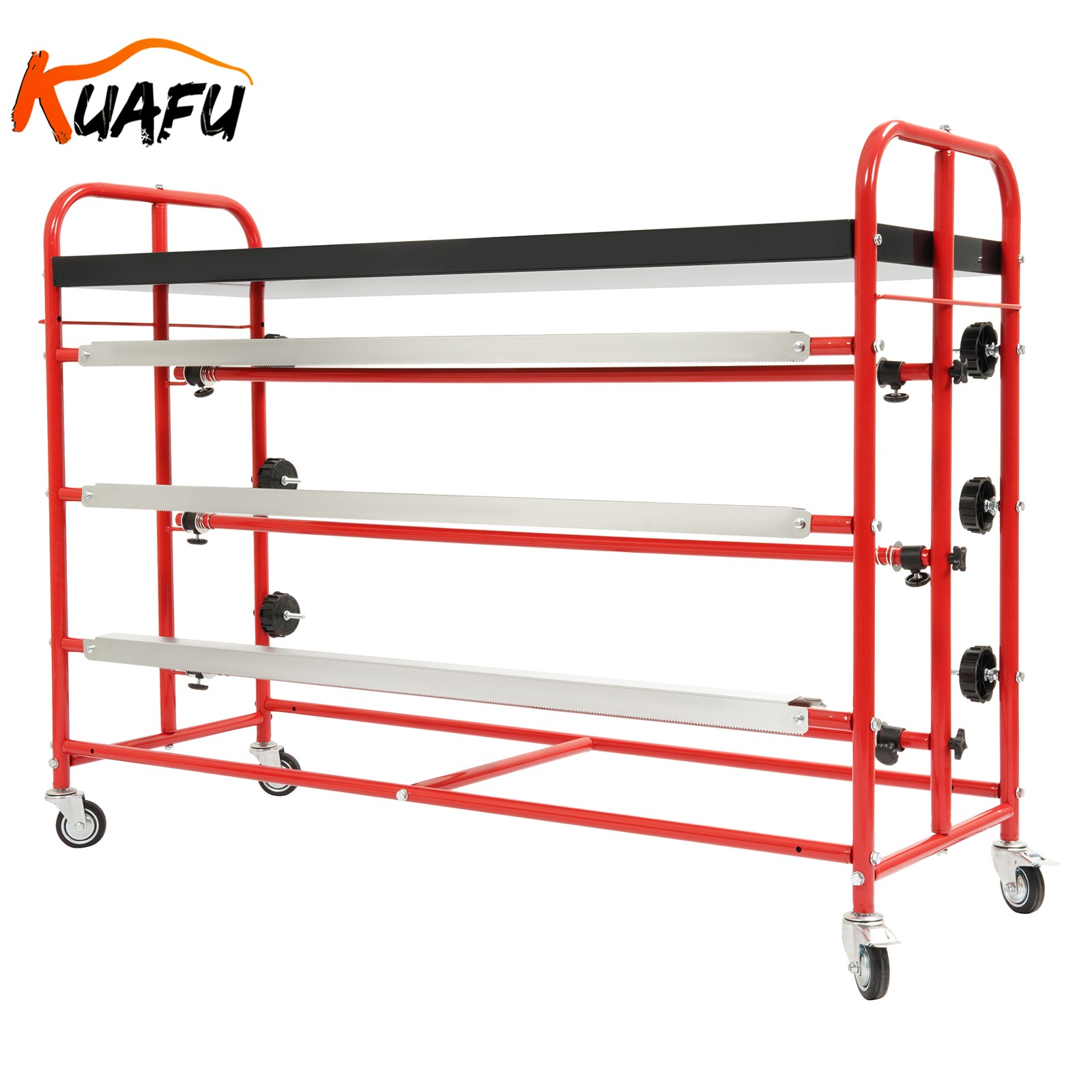 36" Mobile Masking Paper Machine with Storage Trays Multi-Roll Masking Dispenser