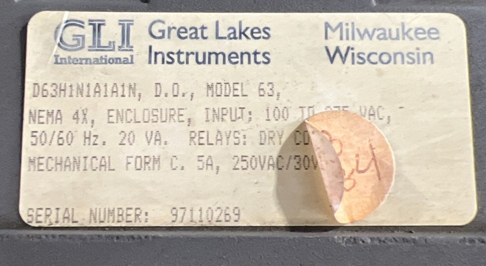 GREAT LAKES INSTRUMENTS,MODEL 63 PH ANALYZER Used Surplus