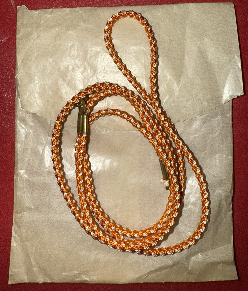 WW2 Orange / White Dog Tag Cord NOS With Package