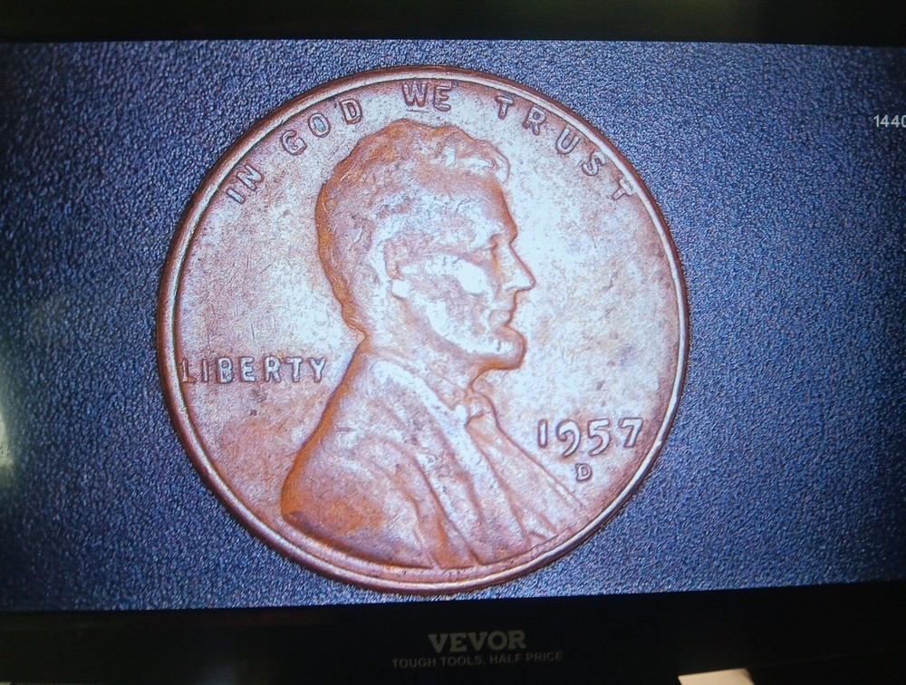 1957-D Lincoln Wheat Cent Die Chip Error On B And 9