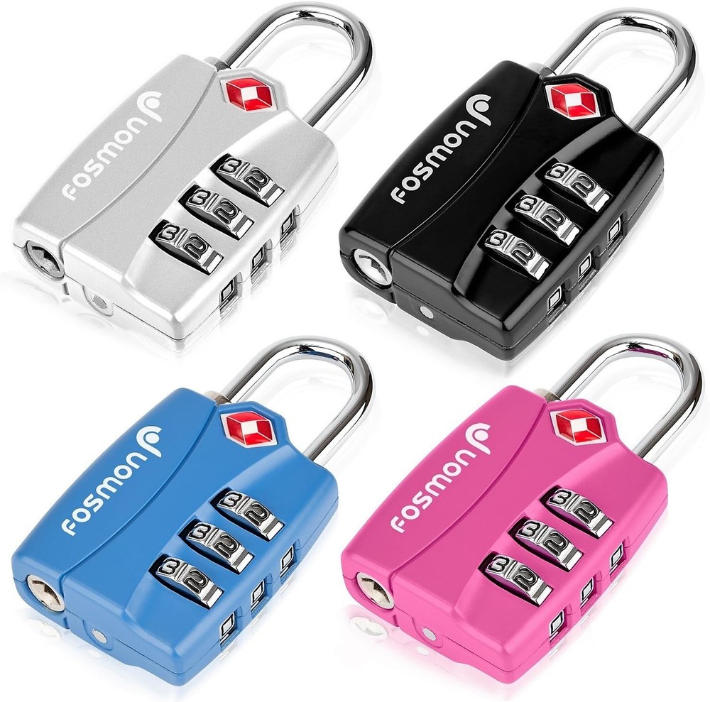 Fosmon TSA Approved Locks for Luggage. Suitcase Locks with Open Alert Indicator,