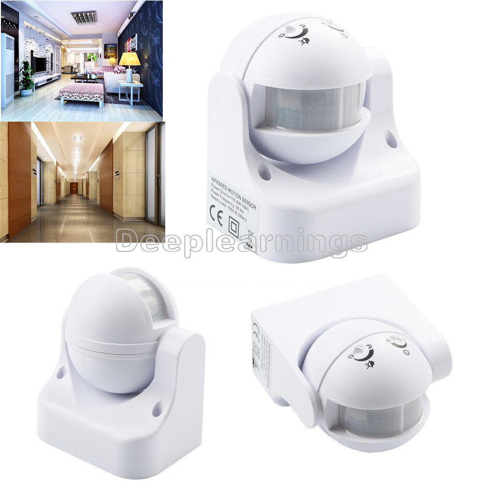 White Outdoor 180° Degree Security PIR Motion Movement Sensor Detector Switch