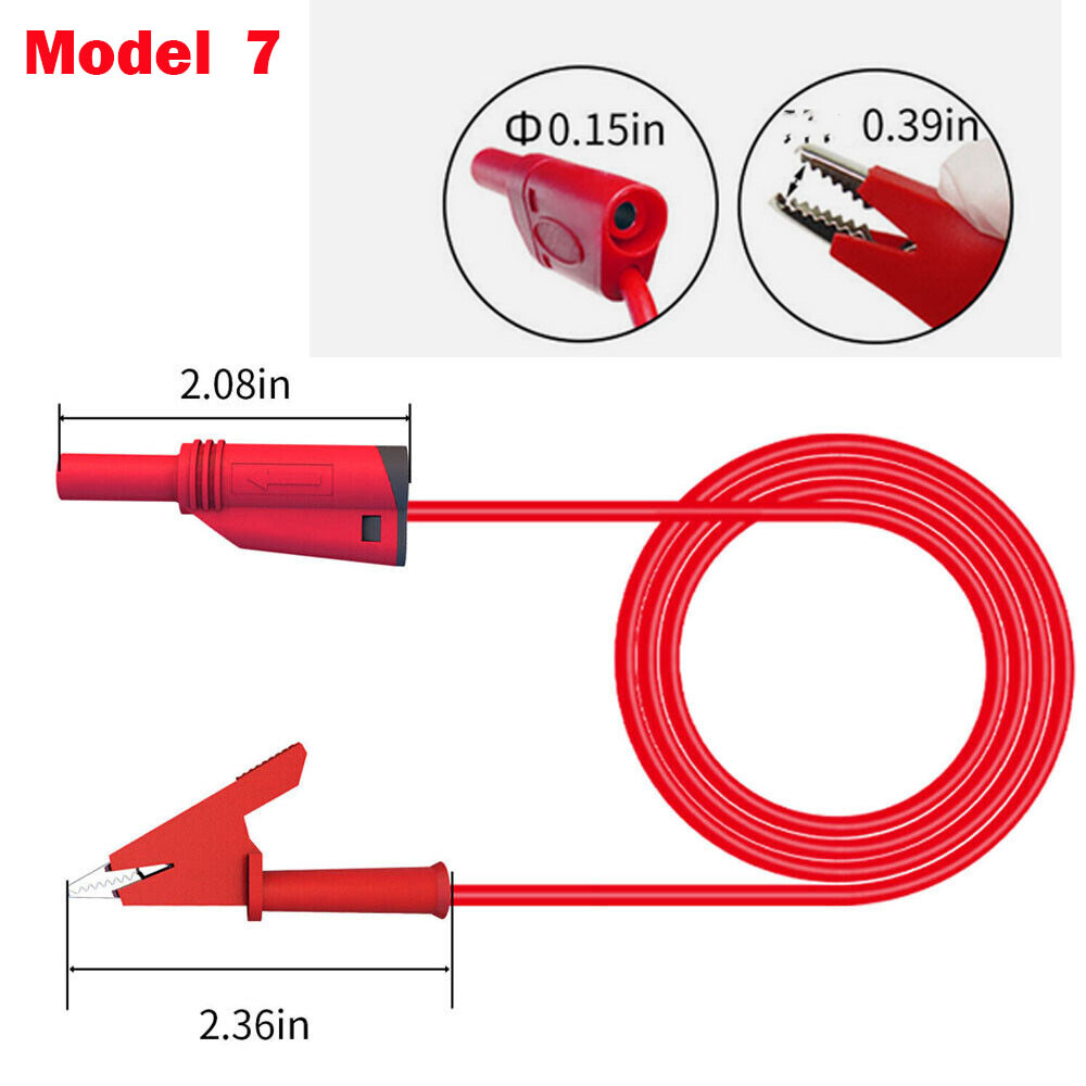 3.3FT 4mm Stackable Banana Plug Test Lead Kit & Alligator Clip & Back Probe US