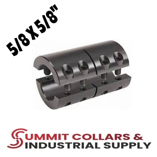 2CC-062-062, 5/8" ID, Rigid Shaft Coupling, Double Split (qty 1)