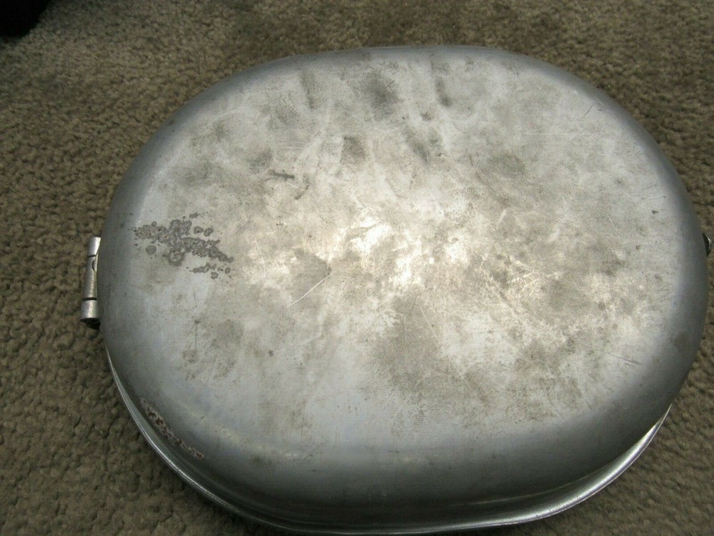 US WW2 M1942 Mess Kit Meat Can Early War Zinc Plated Steel Less Common Maker