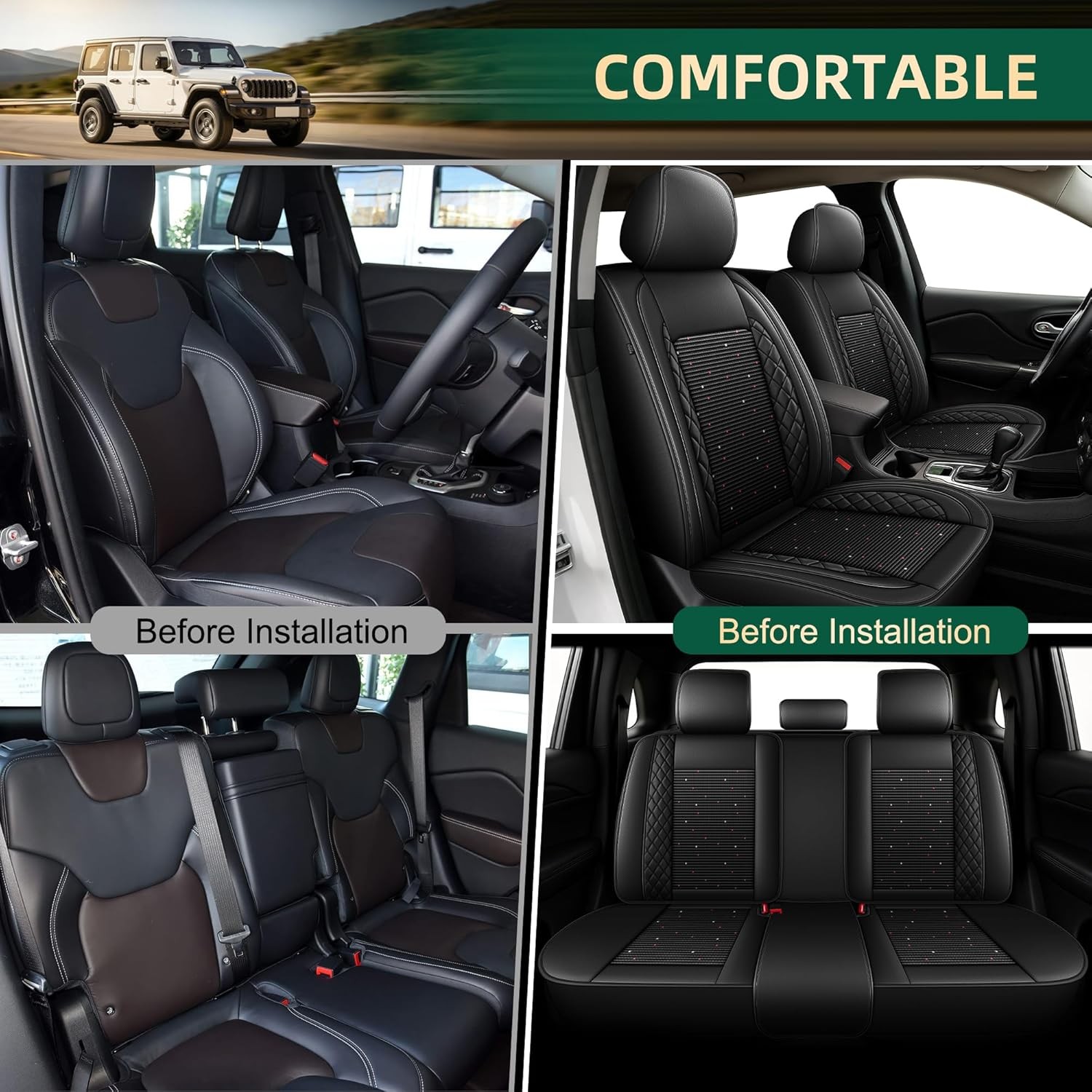 Seat Covers For Subaru Forester 2007-2026 Faux Leather Seat Cushions (2/5 Seats)