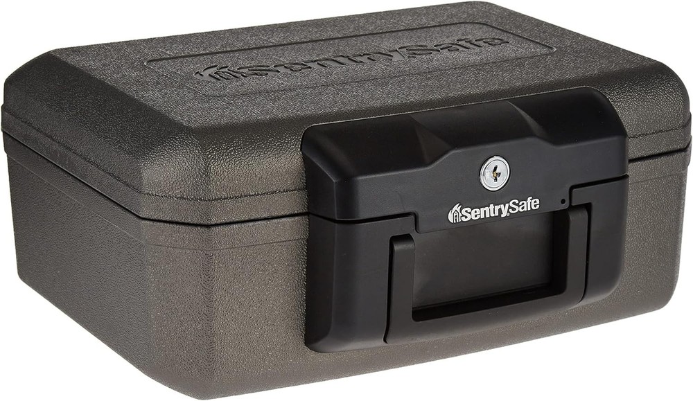 Sleek Fireproof Lock Box - 0.18 Cu. Ft. Safe with Key for Documents & Cash