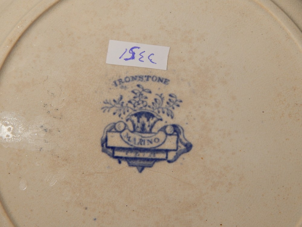 Antique Ironstone Transferware Marine Pattern Plate E. & G. PHILLIPS Defect