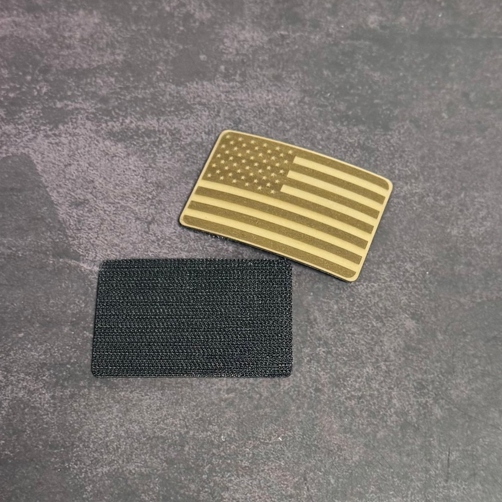 American Flag Tactical Morale Patch, Composite Engraved, 2" X 3", Hook & Loop
