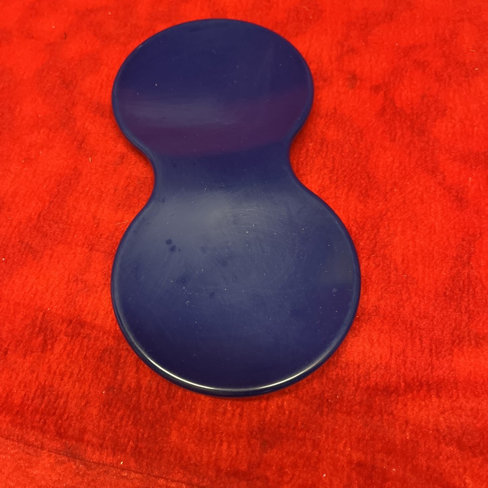 VINTAGE TUPPERWARE DOUBLE SPOON REST NAVY BLUE PLASTIC (w22)