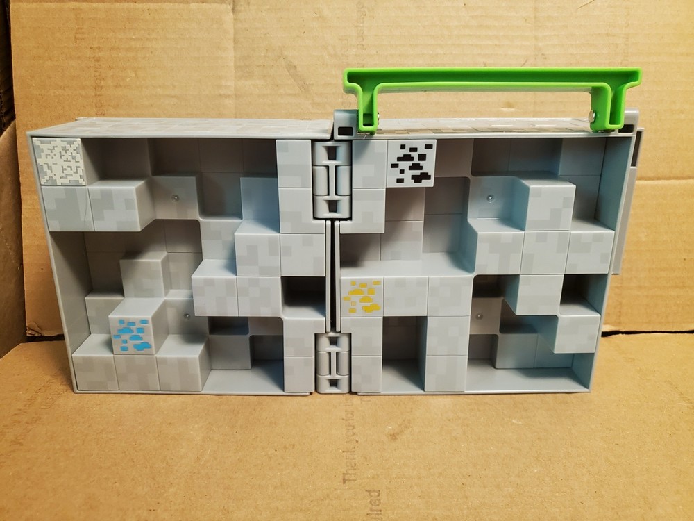 Minecraft Mini Figure Collector Case Stone Cube Playset Storage & Display Box.
