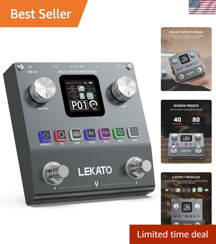 Innovative Bluetooth Guitar Effects Processor with 80 Presets and 3rd IR Support