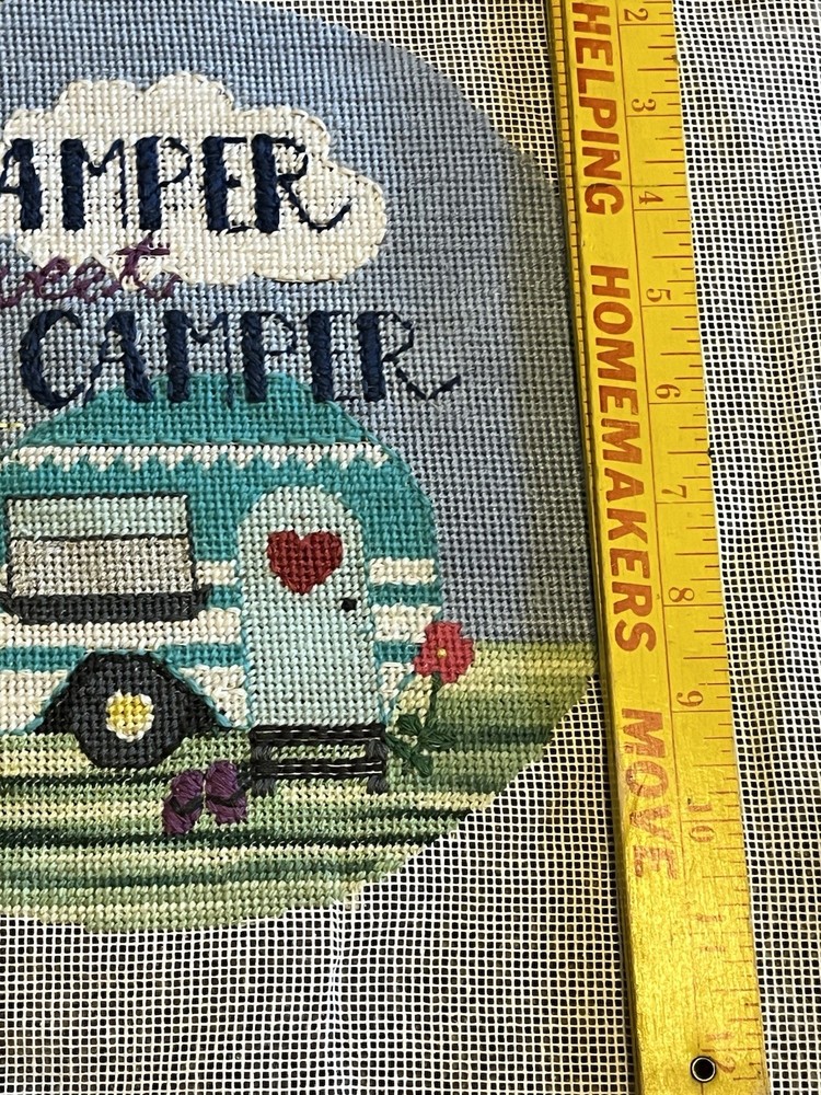 Completed Camper Sweet Camper Needlepoint