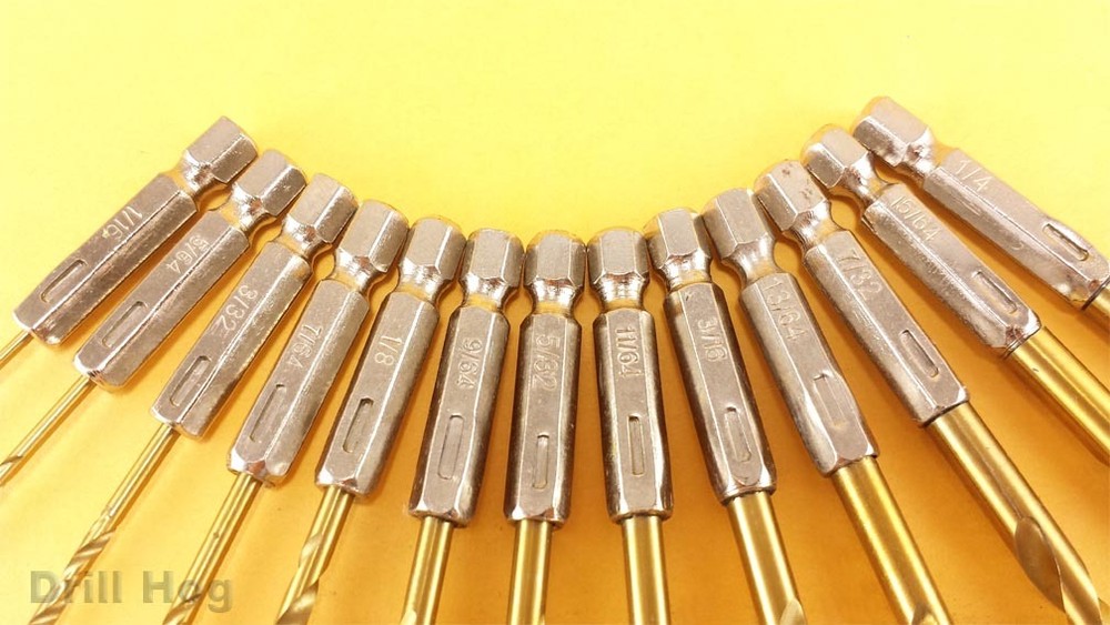 13 Pc Hex Shank Drill Bits Quick Change M2 Impact Driver Screw Gun Drill Hog®