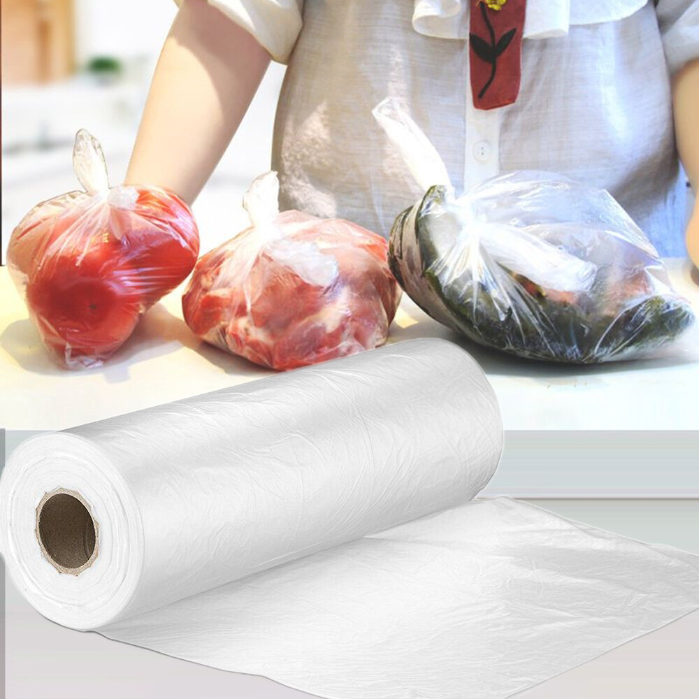 20 Rolls Plastic Produce Clear Bag On Roll Kitchen Food Fruit Storage Vegetable