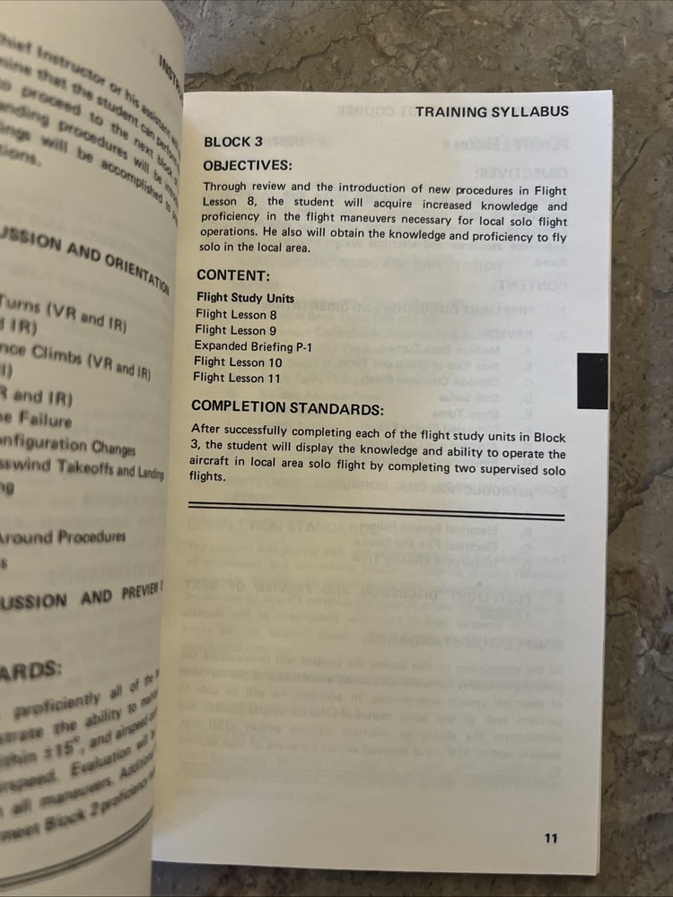 1978 Cessna Integrated Flight Training System Private Pilot Training Syllabus