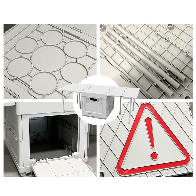 Folding Storage Camping Box with Table, 3 in 1 Lightweight Camp Storage Box