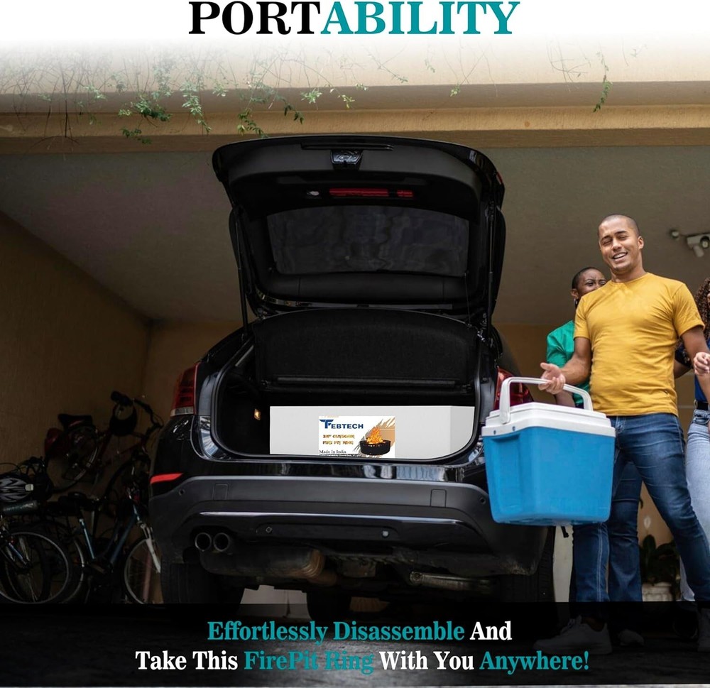 Fire Ring - 36" x 12" - Smokeless Fire Pit Ring For Outside Fire Pit