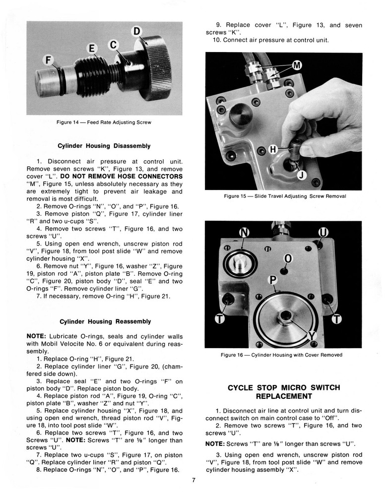 Hardinge Threading Unit on HC Super Precision Chuck Machine Maint Manual #1416