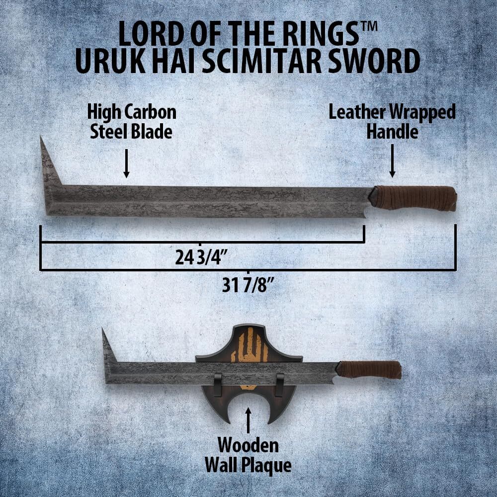 Lord of the Rings Uruk-Hai Scimitar Sword | Officially Licensed LOTR Replica
