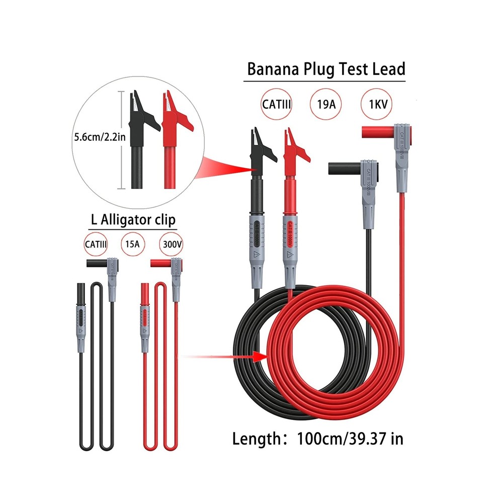 24 Pcs Multimeter Test Leads Set with Alligator Clips, Insulation Piercing Te...