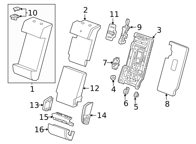 Genuine GM Seat Back Frame Bracket 39012586