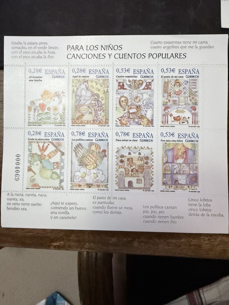 spanish stamps 3 mini sheets