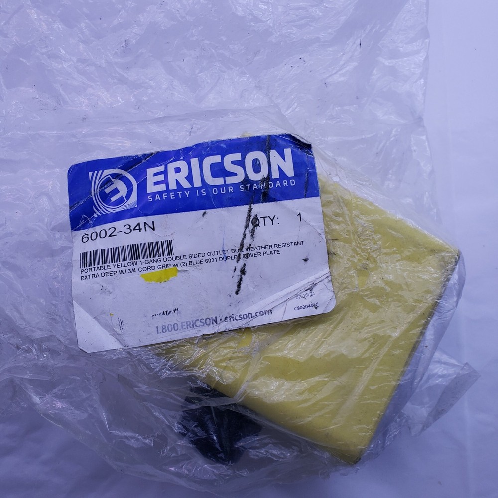 Ericsson 6002-34N Yellow Two Sided Outlet Box