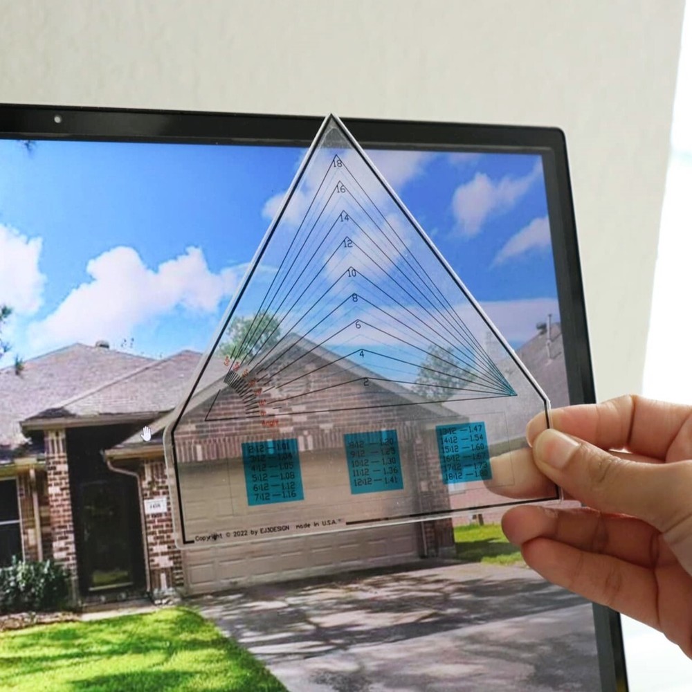 Roof Pitch Gauge for Computer Screen - Triangular Shape Acrylic