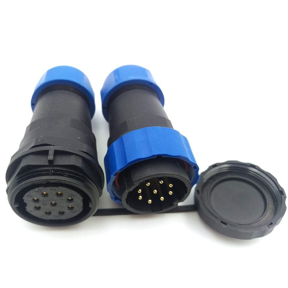 SD28 28MM 9Pin Pair Waterproof Circular Connector IP68,Aviation Cable Connect...