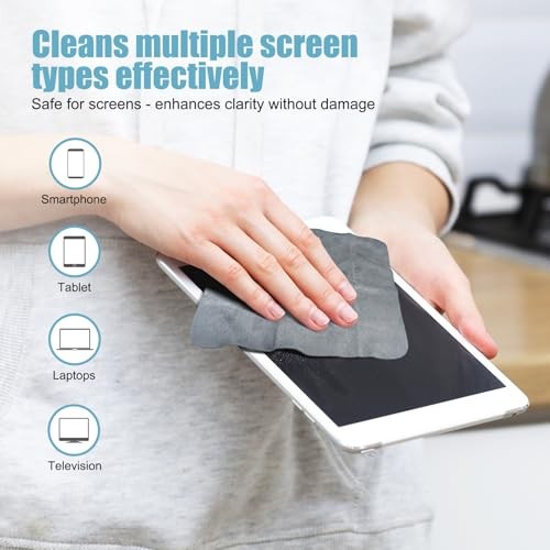 6 Pack Microfiber Cleaning Cloths for Electronics, Camera Lenses, Eyeglasses,