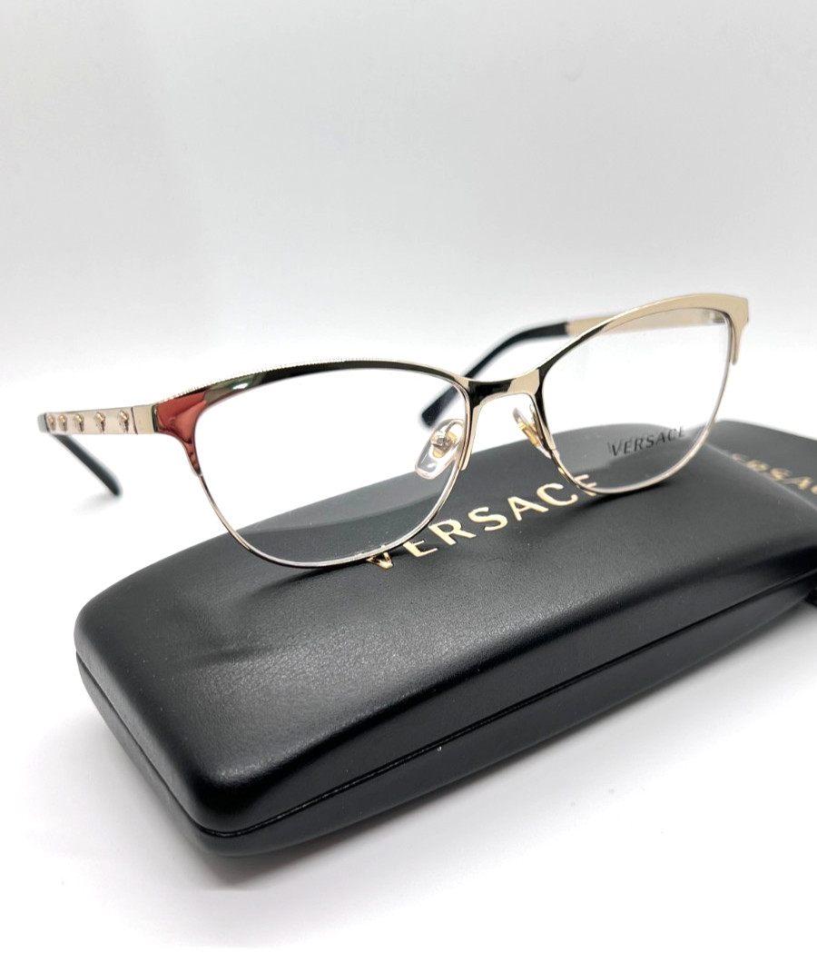 VERSACE 1251 1252 Women Eyeglasses 53-16-140 Pale Gold 100% Authentic