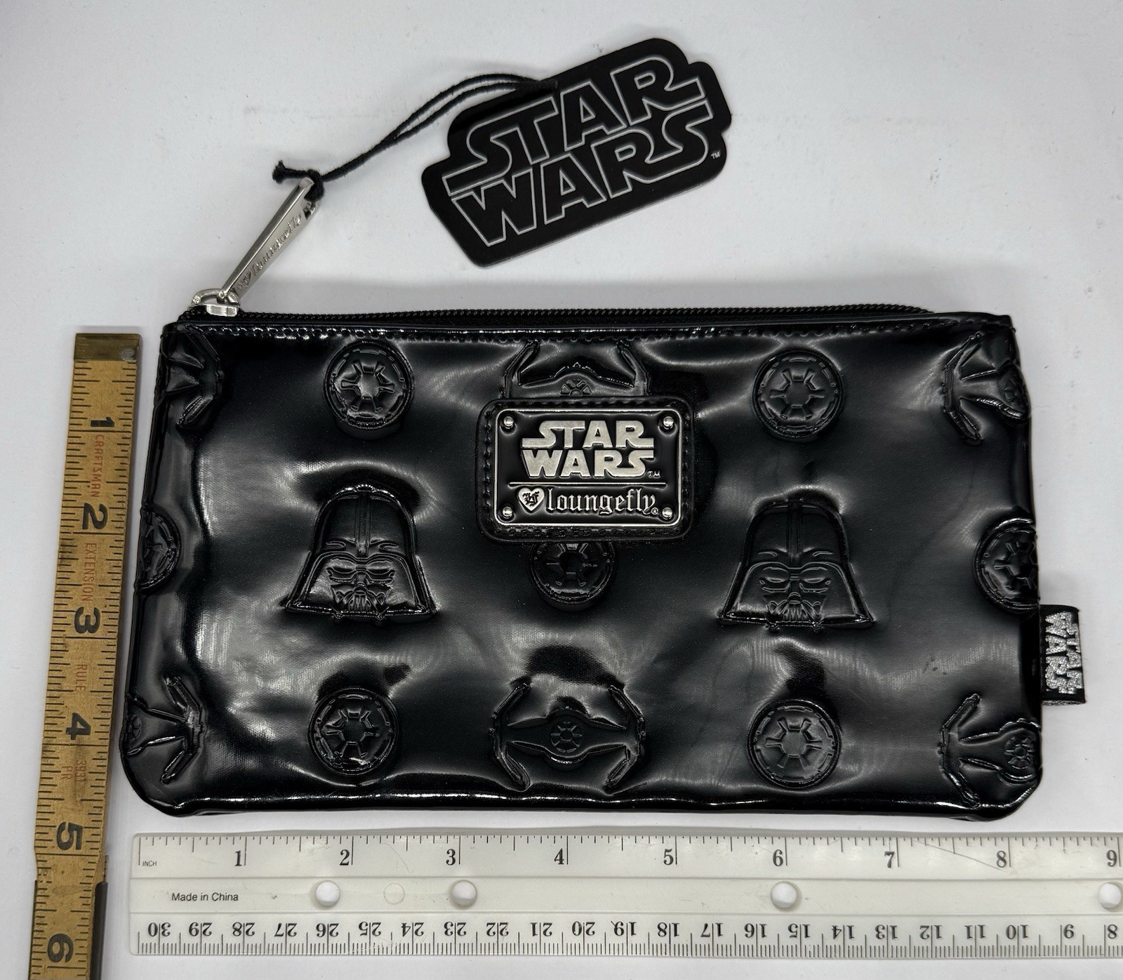 Loungefly Star Wars Black Zip Pouch Cosmetic Coin Bag Case Death Vader New!