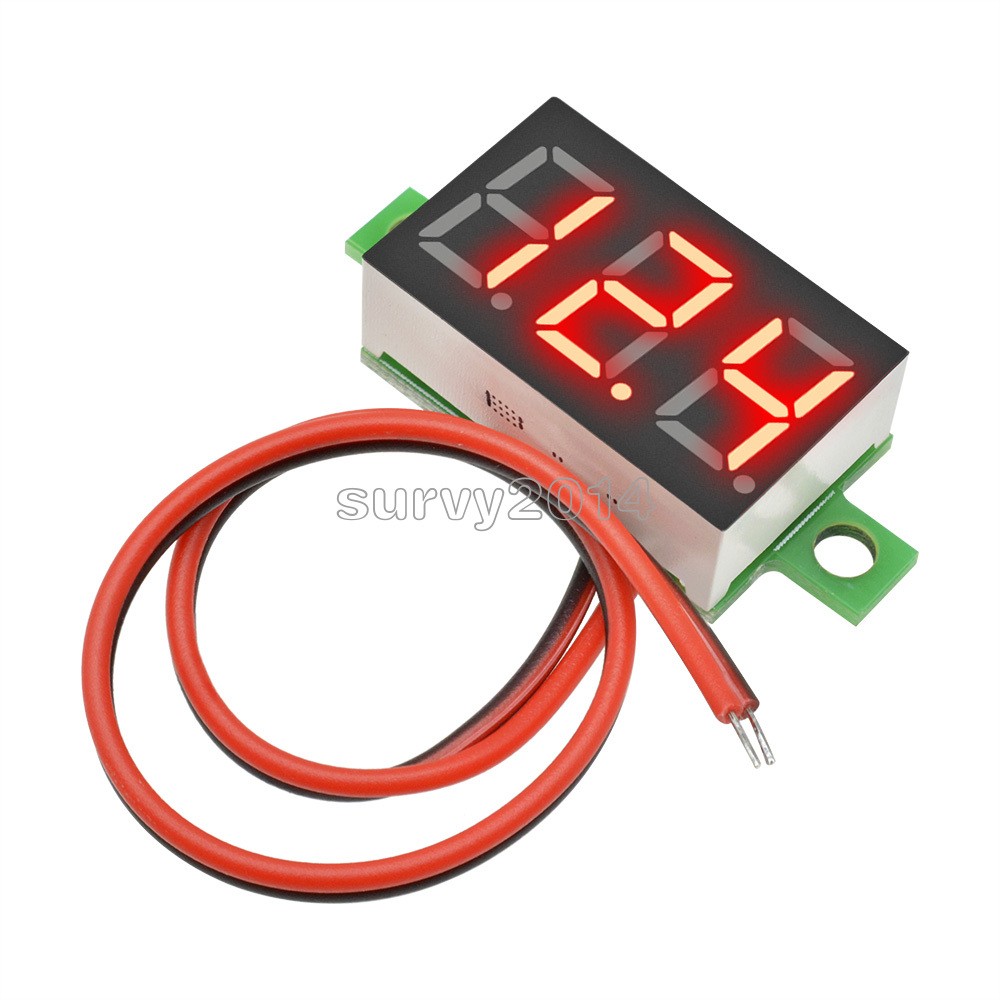 2 Wire 3-Digital 0.36 inch 4V~30V Red Mini LED Panel Voltmeter Voltage Meter