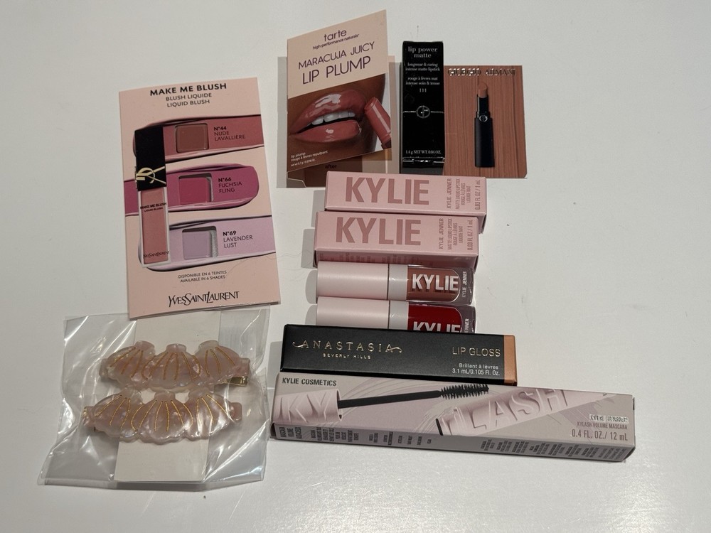 3 Kylie Cosmetics With Bag & Assorted Misc Sample Products