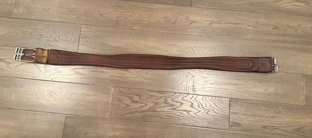 EDGEWOOD 56" LEATHER GIRTH - ELASTIC END - FANCY STITCH