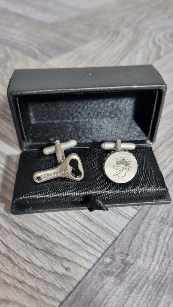 Budweiser silver-tone Cufflinks Boxed - new