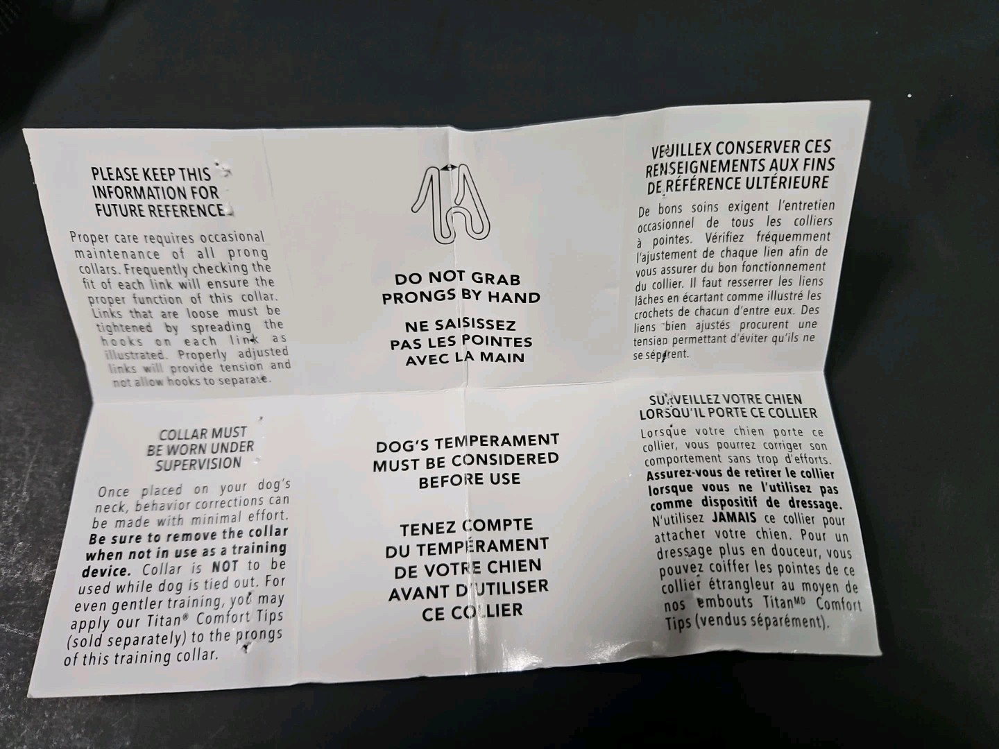 Herm Sprenger Stainless Steel Prong Dog Training Collar with Release Buckle 25"