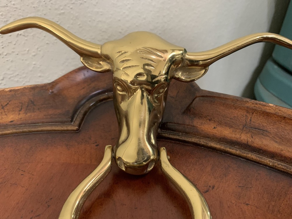 CMC Solid Brass Longhorn Steer Head Door Knocker Handle E854-2