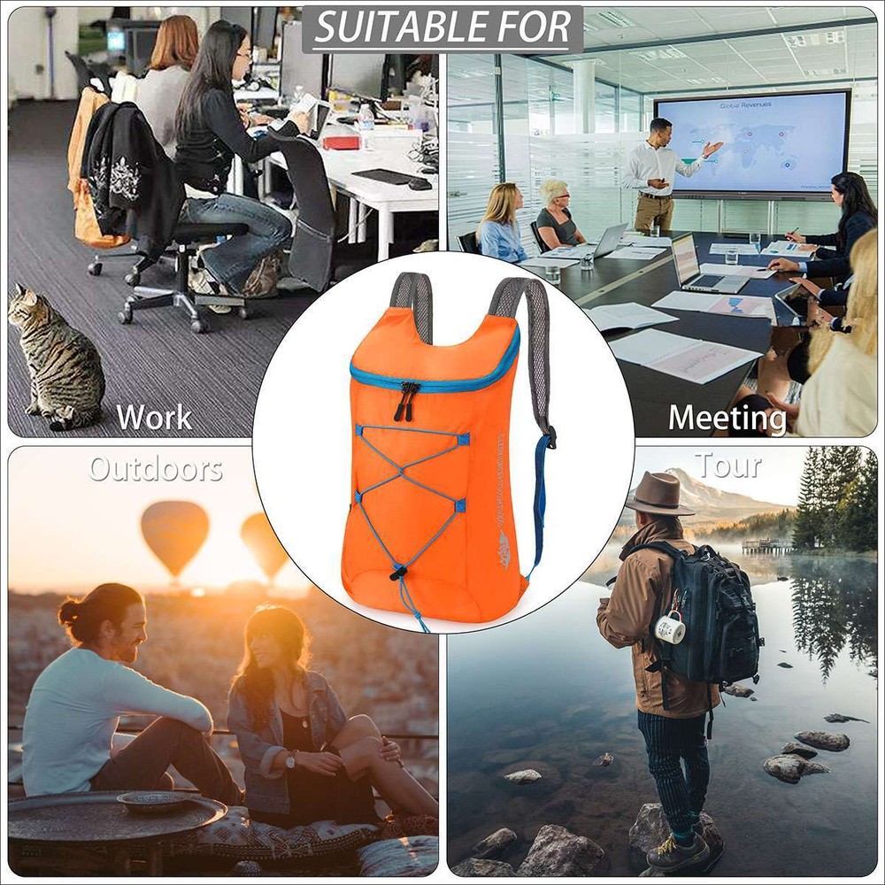 Durable Lightweight Packable Backpack Water Resistant Travel Daypack Foldable