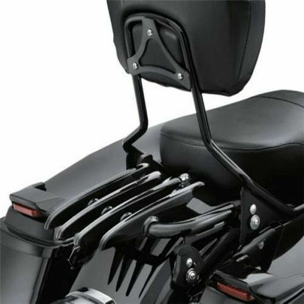Black Detachable Stealth Luggage Rack For Harley Touring Road King Glide 09-24