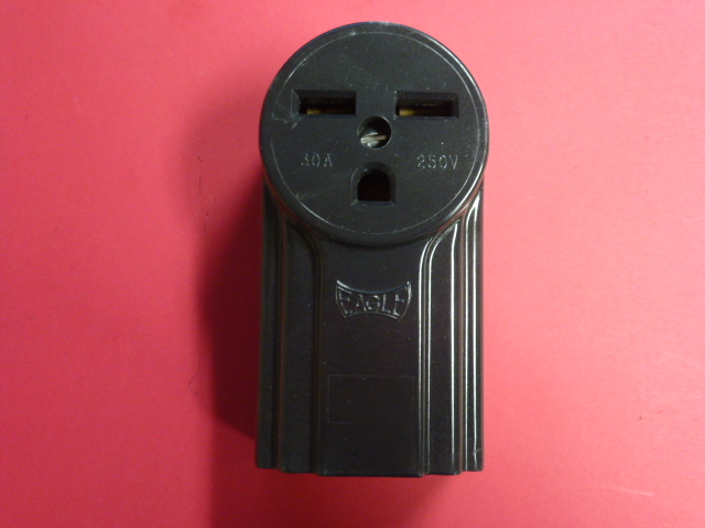 NOS! EAGLE 30A SURFACE POWER RECEPTACLE #1232-BOX BLACK