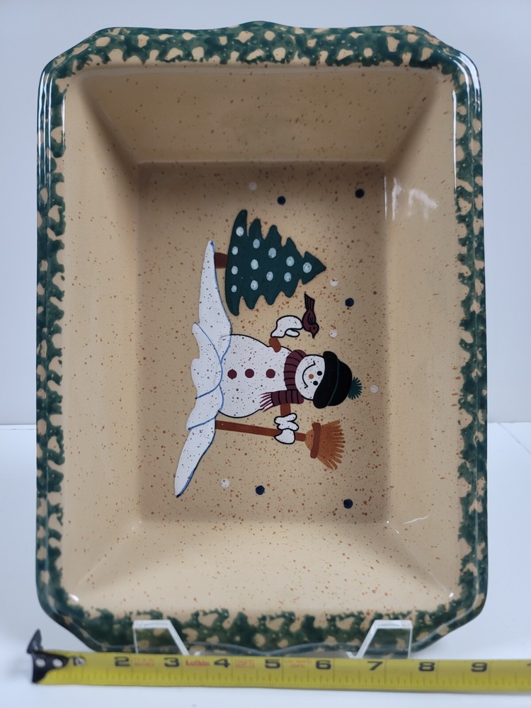 ABC Distributing Large Rectangular Baker ~ Country Snowman ~ 13 3/4" Casserole