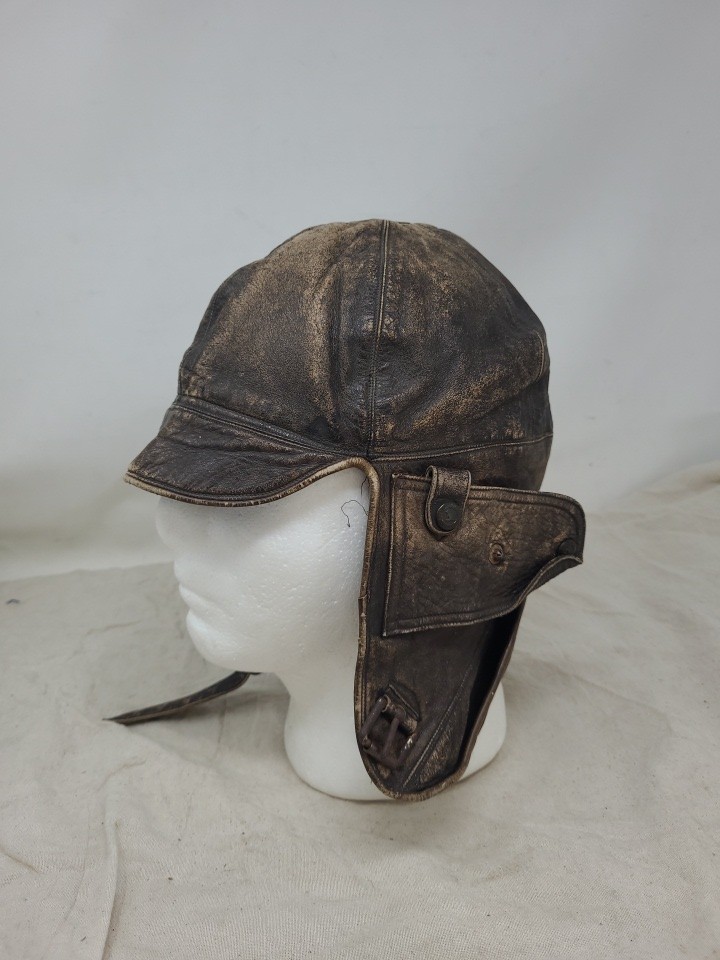 Ww11 Era Aviation Hat Brown Leather