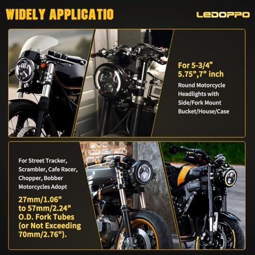 Motorcycle Headlight Brackets With Motorcycle Headlight Brackets - Side Mount