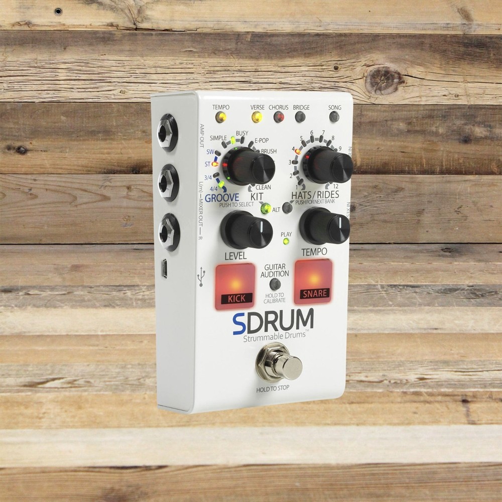 Open Box Digitech SDRUM Strummable Drums Effect Pedal with Power Supply