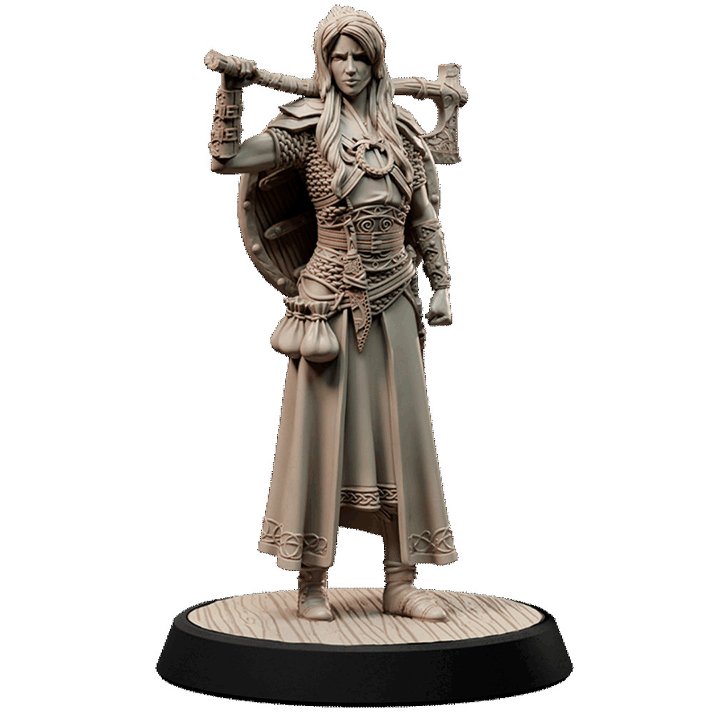 D&D Shieldmaiden Viking Warrior 32mm Scale Mini TTRPG