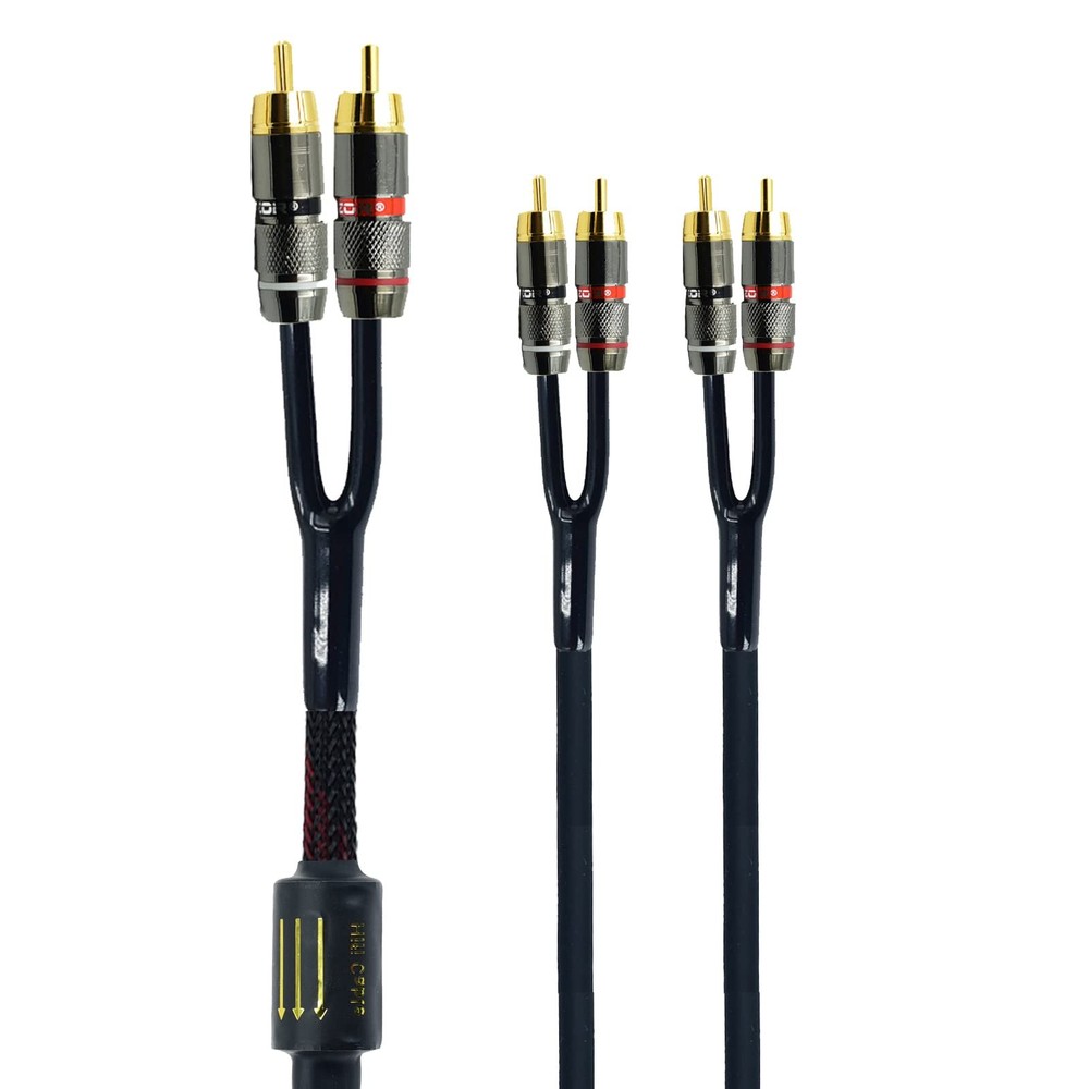 25ft Shielded RCA Plug Splitter Stereo Audio Video Cable 25ft, Black